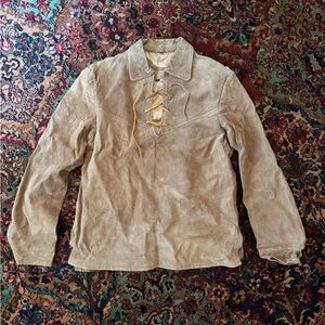 Vintage Deer Skin Trading Post Lace up Tunic